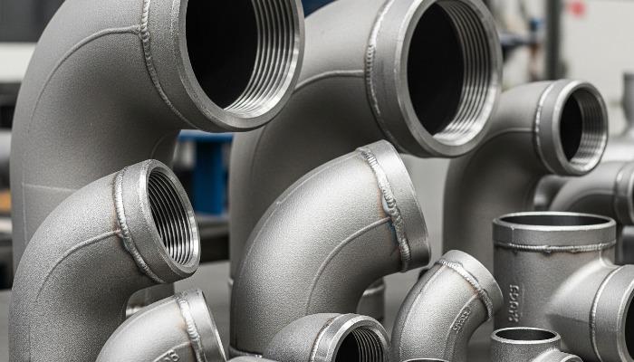 Buttweld pipe fittings weight chart showing various sizes and materials in kg