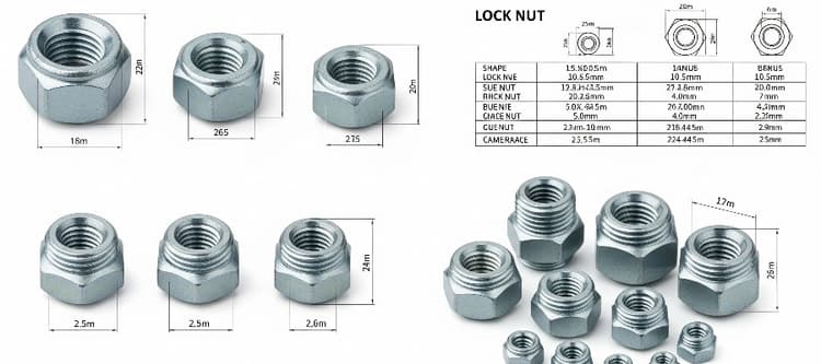 Lock Nuts Weight Chart in kg, mm, PDF