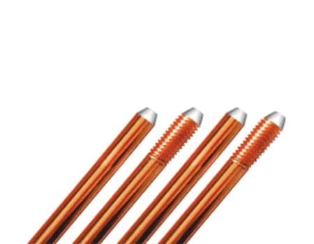 Threaded Copper Bonded Pipe Electrodes With Silver Coated Tip Threaded Copper Bonded Pipe Electrodes With Silver Coated Tip