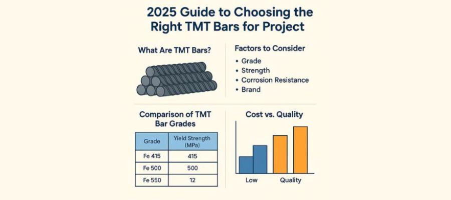 2025 Guide to Choosing the Right TMT Bars for Your Project 2025 Guide to Choosing the Right TMT Bars for Your Project
