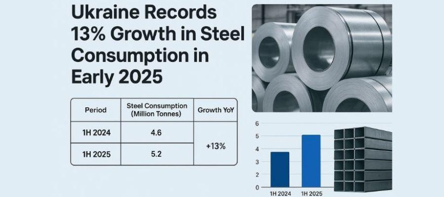 Ukraine Records 13% Growth in Steel Consumption in Early 2025 Ukraine Records 13% Growth in Steel Consumption in Early 2025