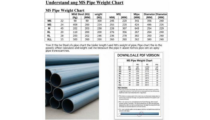 Guide to MS Pipe Weight Chart in KG, MM and PDF Guide to MS Pipe Weight Chart in KG, MM and PDF