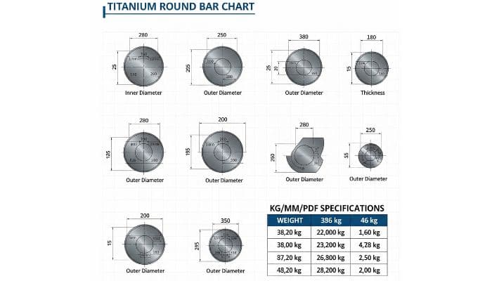Titanium Round Bar Weight Chart in KG, MM, PDF Titanium Round Bar Weight Chart in KG, MM, PDF